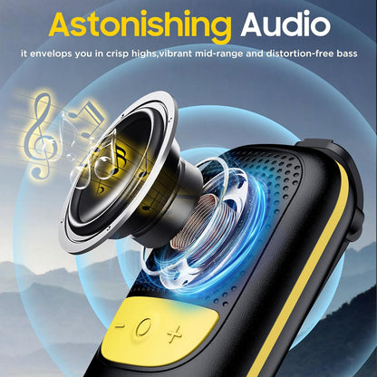 iLangtech M3 Clip-On Wireless Jobsite Water-Resistant TWS Portable Speaker, IPX5 Waterproof, Built-in ENC Mic for Hands-Free Music/Calls