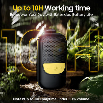 iLangtech M3 Clip-On Wireless Jobsite Water-Resistant TWS Portable Speaker, IPX5 Waterproof, Built-in ENC Mic for Hands-Free Music/Calls