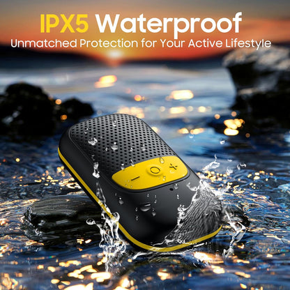 iLangtech M3 Clip-On Wireless Jobsite Water-Resistant TWS Portable Speaker, IPX5 Waterproof, Built-in ENC Mic for Hands-Free Music/Calls