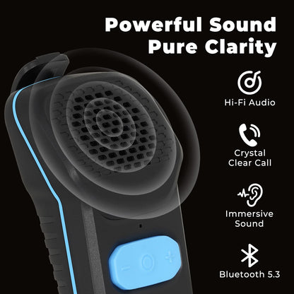 iLangtech M4 Clip-On Wireless Jobsite Water-Resistant TWS Portable Speaker, IPX67 Waterproof, Built-in ENC Mic for Hands-Free Music/Calls