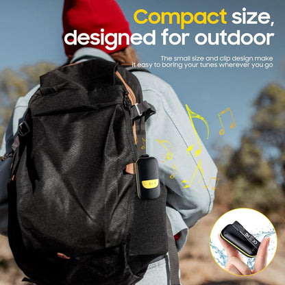 iLangtech M3 Clip-On Wireless Jobsite Water-Resistant TWS Portable Speaker, IPX5 Waterproof, Built-in ENC Mic for Hands-Free Music/Calls