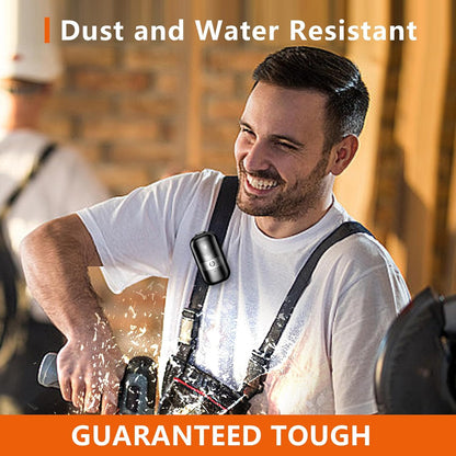 iLangtech M3 Clip-On Wireless Jobsite Water-Resistant TWS Portable Speaker, IPX5 Waterproof, Built-in ENC Mic for Hands-Free Music/Calls