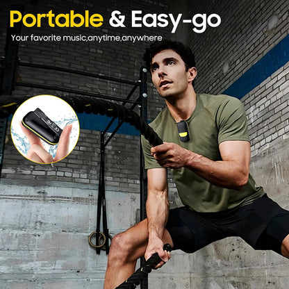 iLangtech M3 Clip-On Wireless Jobsite Water-Resistant TWS Portable Speaker, IPX5 Waterproof, Built-in ENC Mic for Hands-Free Music/Calls