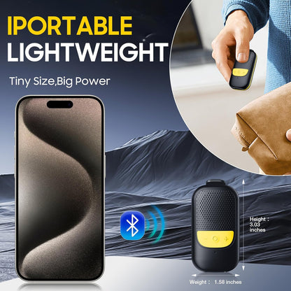 iLangtech M3 Clip-On Wireless Jobsite Water-Resistant TWS Portable Speaker, IPX5 Waterproof, Built-in ENC Mic for Hands-Free Music/Calls