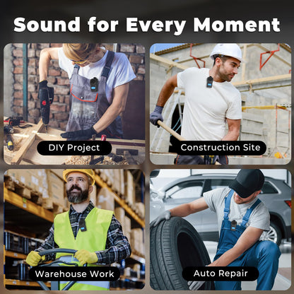 iLangtech M4 Clip-On Wireless Jobsite Water-Resistant TWS Portable Speaker, IPX67 Waterproof, Built-in ENC Mic for Hands-Free Music/Calls