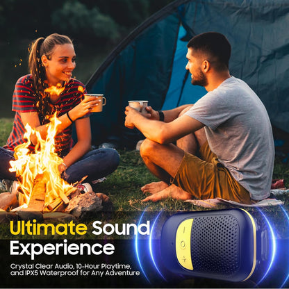 iLangtech M3 Clip-On Wireless Jobsite Water-Resistant TWS Portable Speaker, IPX5 Waterproof, Built-in ENC Mic for Hands-Free Music/Calls