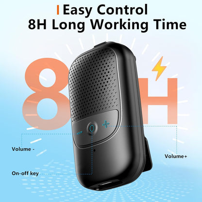 iLangtech M3 Clip-On Wireless Jobsite Water-Resistant TWS Portable Speaker, IPX5 Waterproof, Built-in ENC Mic for Hands-Free Music/Calls